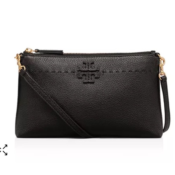 Tory Burch Handbags - Tory Burch McGraw top zip crossbody purse-black